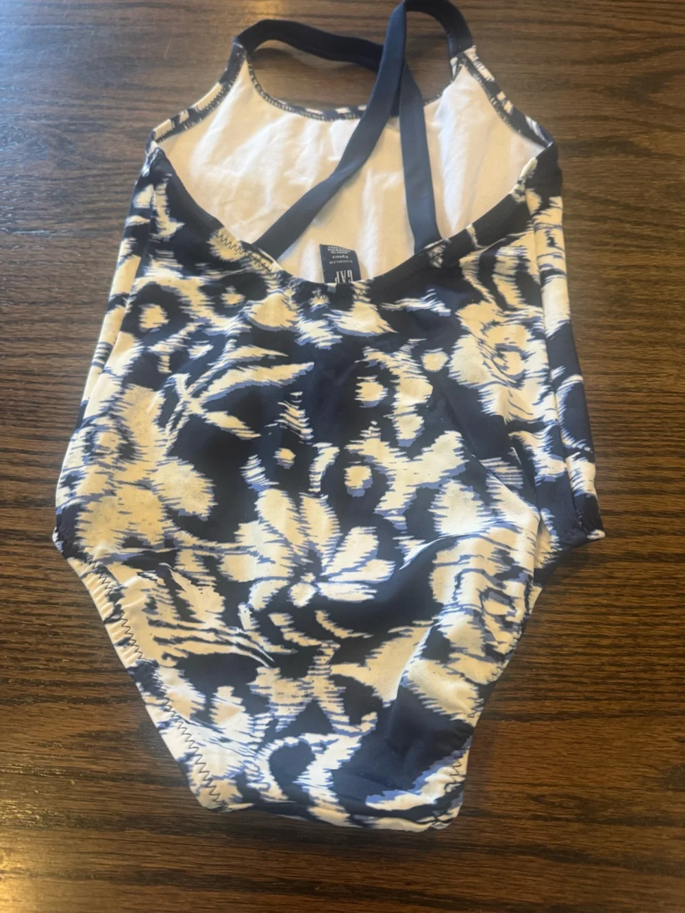 GAP Navy and White Floral-Print Kids One-Piece Swimsuit